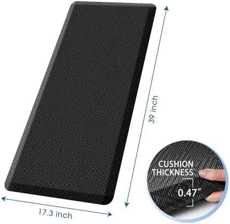 Anti-Fatigue Kitchen Mats for Floor Standing and Comfort Desk Mats 17"x39"