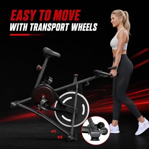 Exercise Bike, Stationary Bikes for Home, Compact Indoor Cycling Bike