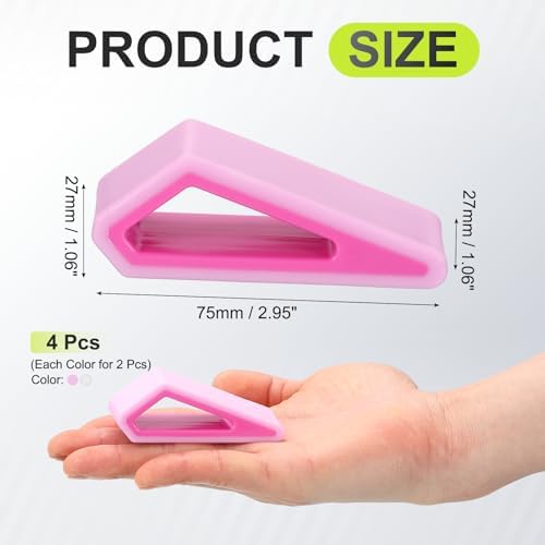 PATIKIL Laptop Wedge, 4-Pack Portable Laptop Stand Computer Notebook Holder Keyboard Stand Lifter Riser Plastic Anti-Slip Ventilated Elevated Feet for Desktop Keyboard Tablet,Magenta/White