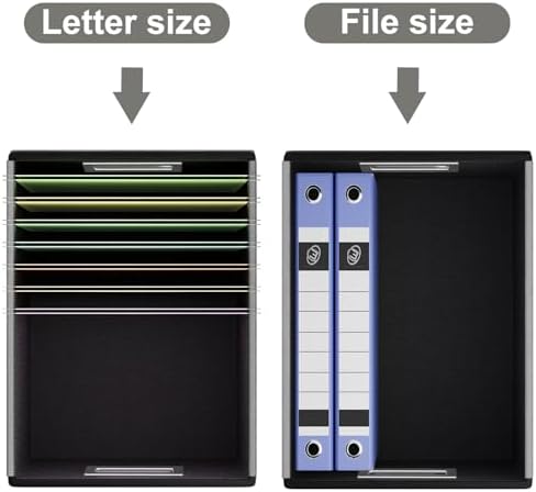 Foldable File Organizer Box with Lids (4 Pack, Dark Gray, Leather)