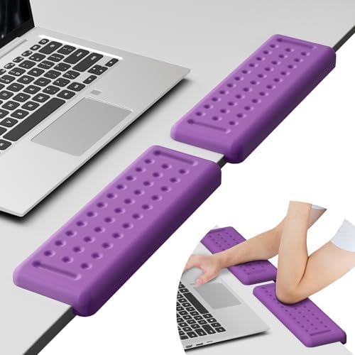 Leolee L-Shaped Desk Elbow Pads for Desk, Dark Purple Memory Foam Arm Rest
