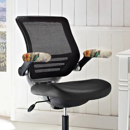 Office Chair Arm Covers Set of 2, Hummingbird Hibiscus Printed Removable Stretchable Gaming Chair Arm Rest Slipcovers, Dust-Proof Soft Elastic Computer Chair Armrest Covers, Home Decor