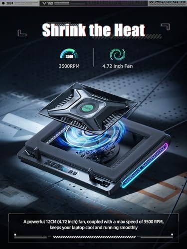 llano V10 Gaming Laptop Cooling Pad, RGB Laptop Cooler Stand Laptop Fan