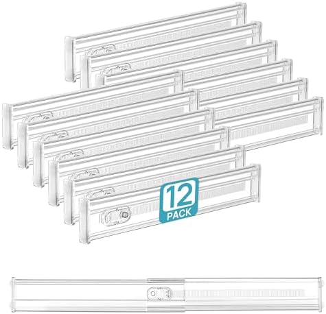 Vtopmart 2.36" Short Upgrade Drawer Dividers 12.8"-22.3" Expandable 12 Pack