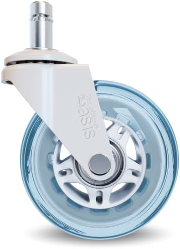 The Office Oasis Original Office Chair Wheels (As Seen On PBS), Light Blue