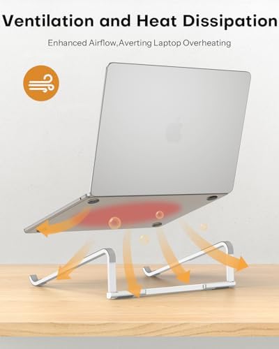 OMOTON Portable Laptop Stand for Desk, Foldable Riser, MacBook Stand