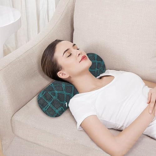 Bolster Pillow for Legs Massage Table Neck Roll Pillow Form Kids Round Pillow Roller Pillow for Back Lumbar Roll Support Pillow Argyle Plaid Darkturquoise