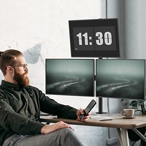 WALI Tall Triple Monitor Mount for 13-27 inch Computer Screens, up to 22lbs