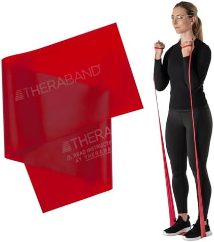 THERABAND Professional Resistance Band, Red Level 2 Medium, 5 ft Exercise