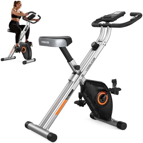 YOSUDA Folding Exercise Bike, 5 IN 1 Foldable Stationary Bike for Seniors