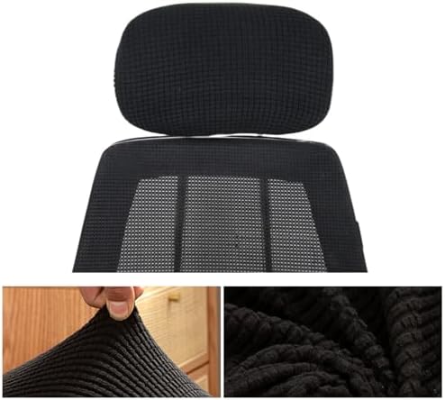 2PCS Office Chair Headrest Attachment，Removable Washable Protector Recliner Headrest Protector（Black），Fit Most Types of Office Chairs. Perfect Choice for Home Study,Office.