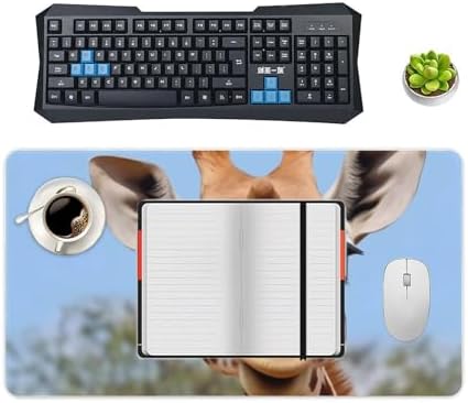 Animal Giraffe Stretching Head Long Neck Closeup Cute Large Mouse Pad Gaming Mousepad Desk Pad for Keyboard and Mouse Mat Non-Slip Base 40X75cm, Style