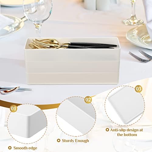 Teling 4 Pack Stackable Drawer Organizer 9.5 x 3 x 1.4 Inch, Shallow, White