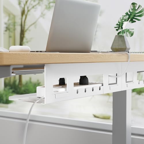 PEGZONE Under Desk Cable Management Tray, 31.5'' Screw-Mount Steel Rack