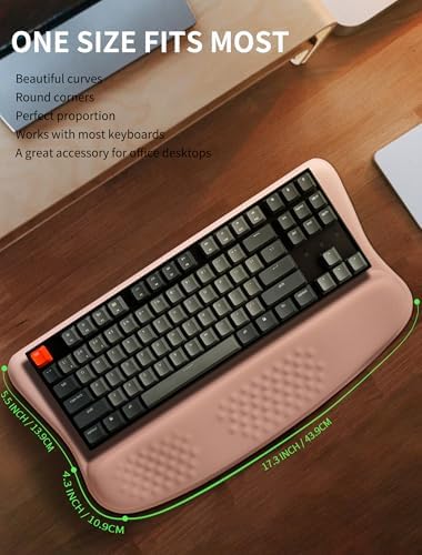 Ergonomic Wave Wrist Rest with Keyboard Stand, Cushioned Palm Rest, Comfortable Integrated Memory Foam for Natural Typing and Relieve Wrist Pain, Gradient Sand Color