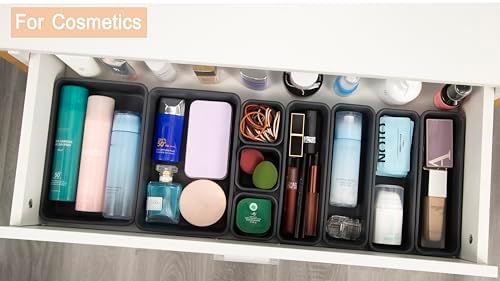 Kutesna 15PCS Plastic Drawer Organizer, Versatile Desk Organizers Set