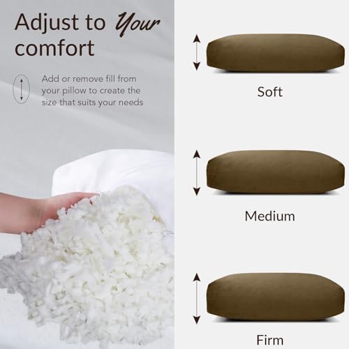 Head Recliner Pillow Adjustable Shredded Memory Foam Headrest Pillow for Recliners,Non-Slip Velvet Cushion for Pain Relief Neck Support Pillow for Travel Home Recliner Sofa Armchair (Brown)