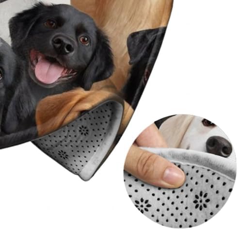 Fashion Round Area Rug Large Non Slip Carpet, Retriever Puppy Dog Unisex Home Decor Mat