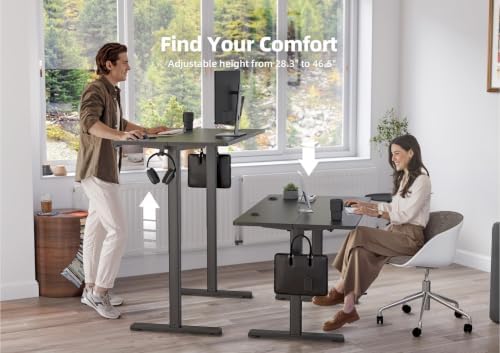 YDN 32 x 19 Inch Black Electric Standing Desk