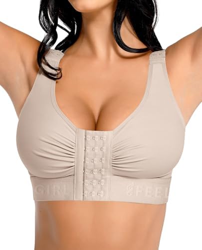 FeelinGirl Post Surgery Compression Bra for Women's Front Closure Bra