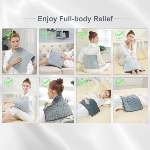 Heating Pad,Heated Blanket,Heating Pad for Back Neck,Grey,24x12 Inch