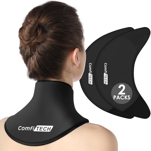 ComfiTECH Neck Ice Pack Wrap Gel, Cervical Cold Relief, M, 2 Packs
