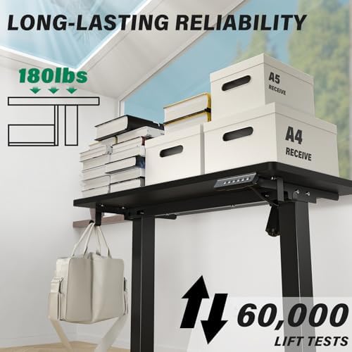 Kingant Standing Desk, 40x24 Inch Electric Height Adjustable Computer Desk