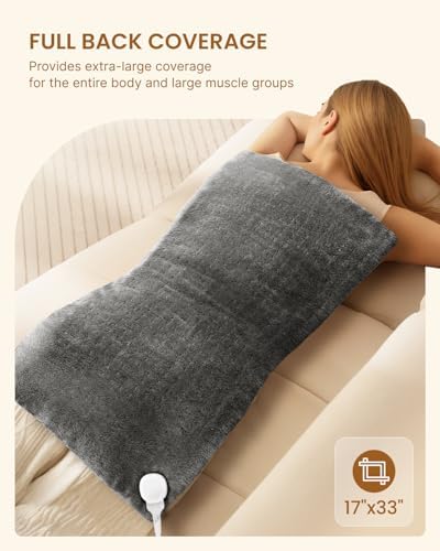 RENPHO 17"x33" Extra Large Heating Pad for Full Back Coverage