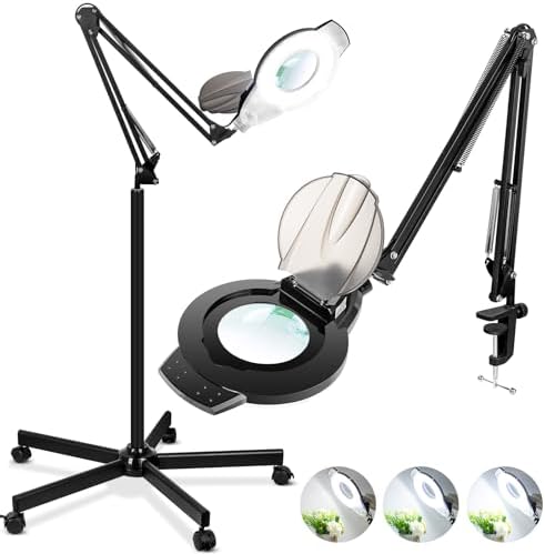 2200 Lumens Mag Lamp for Estheticians, 2-in-1 Magnifier Floor Light