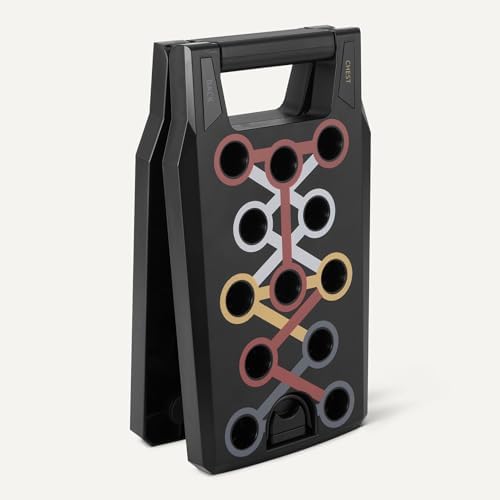 Amazon Basics Push Up Board, Black, 24-in-1 Multi-Position Training System for Upper Body Strength & Muscle Building, Portable Home Gym Equipment