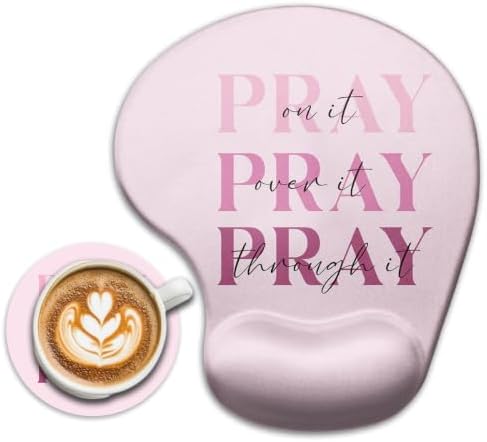 iRudyard 2Pcs Rubber Coasters Mouse Pad Wrist Support Pu Pink Washable