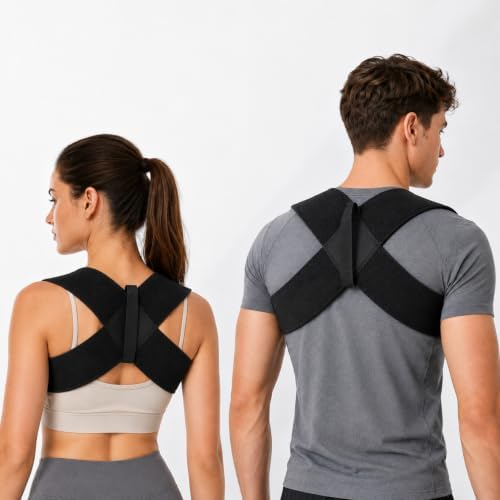 Posture Corrector for Men and Women, Adjustable Breathable Back Brace, Upper Back Shoulder Support Belt, Comfortable Posture Reminder for Office, Gym, Daily Wear，X-Large