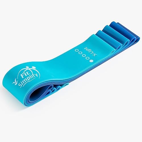 Fit Simplify Resistance Loop Exercise Bands with Instruction Guide and Carry Bag, Set of 5
