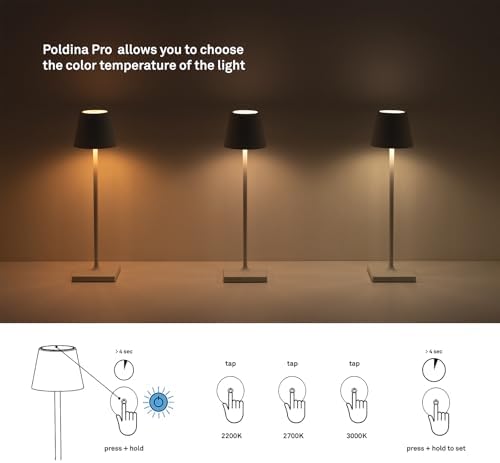 Zafferano, Poldina Pro, Rechargeable Cordless Lamp, Pink