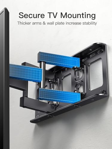 Pipishell TV Wall Mount for 26-74 inch LED LCD OLED 4K TVs up to 99lbs, Full Motion TV Mount Bracket Articulating Swivel Extension Tilting Leveling Max VESA 400x400mm, Fits 12/16 Inch Wood Studs