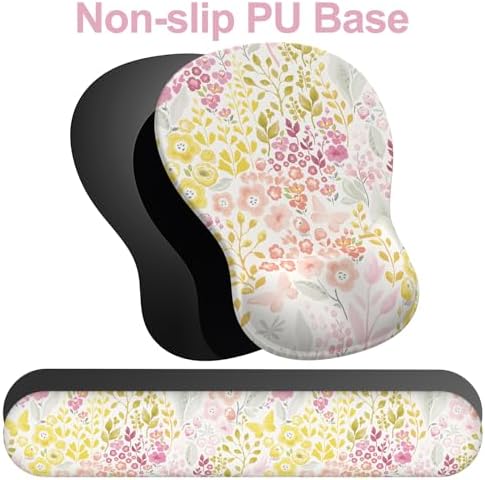 Ergonomic Mouse Pad with Wrist Rest and Keyboard Wrist Rest, Gel Mousepad