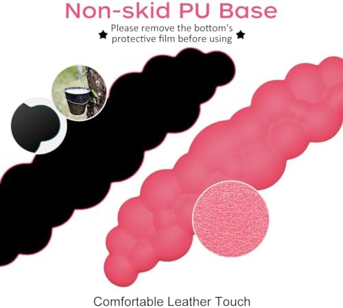 JIKIOU Upgrade Leather Cloud Wrist Rest for Keyboard and Mouse & Cup Pad
