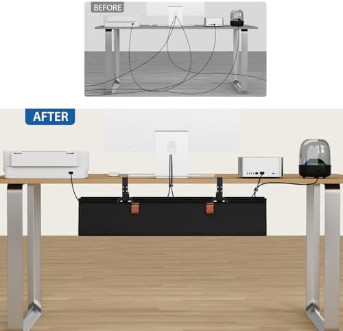 Zilink Under Desk Management Tray Desk Cable Organizer 30 inch, Black