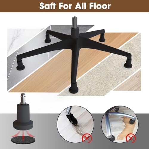 Bell Glides Replacement Office Chair or Stool Swivel Caster Wheels to Fixed Stationary Castors (Bell Glides Short) (10)