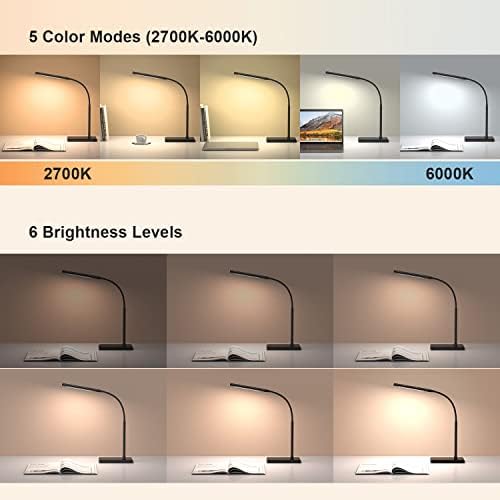 LED Desk Lamp for Office Home, Wireless Charger Desk Lamp