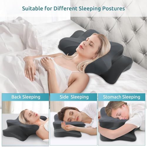 DONAMA Cervical Pillow for Neck Pain, Ergonomic Memory Foam Contour Pillow