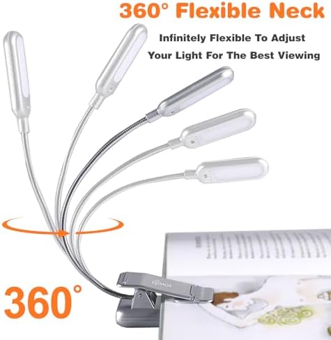 VAVOFO Rechargeable Reading Light, Clip on Book Light for Reading in Bed