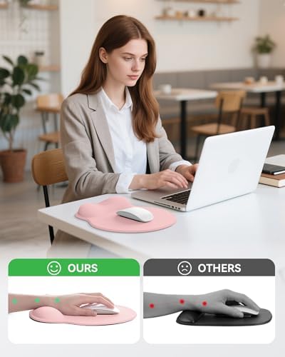 Mouse Pad with Wrist Rest for Desktop Large Ergonomic Mouse Mat(Coral Pink)