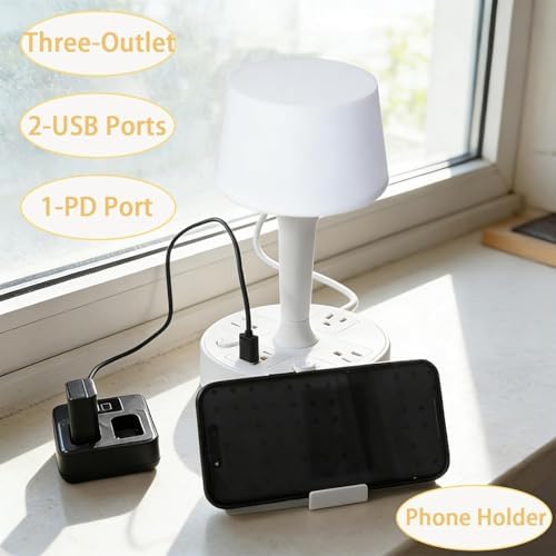 Small Table Lamp for Home Office and Nightstand, 3 Way Dimmable Desk Light with USB Charging Port