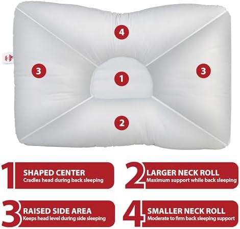 Ergonomic Cervical Pillow for Neck Pain Relief Back & Side Sleepers FULL WH