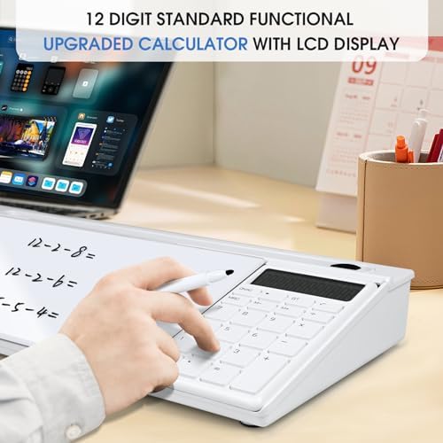 Varhomax Glass Desk Whiteboard with Calculator