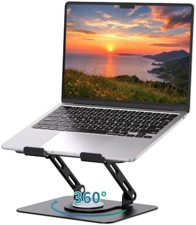SOUNDANCE 360 Rotating Laptop Stand, Adjustable Riser,10-17", Black