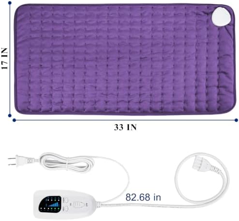 33x17 Inch Electric Heating pad for Back Neck Shoulder Knee Arms Legs- Electric Heat Pads with 6 Heat Settings & Auto Shut Off &Dry/Moist Heat Heating Pad for Birthday Mother Father Girl Men Women
