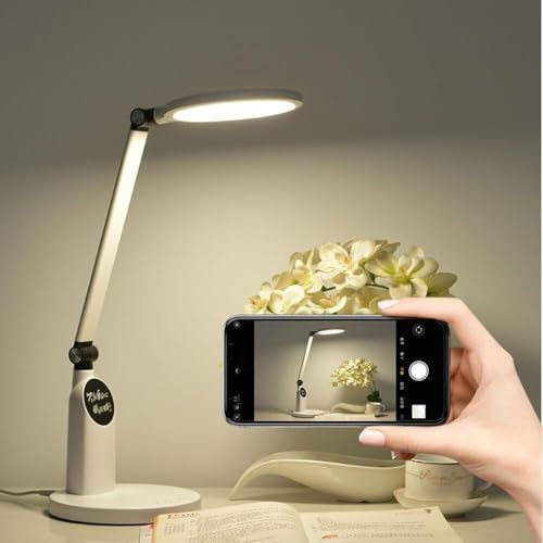 Full Spectrum Eye-Care Desk Lamp for Study and Office with Adjustable Angle 5-Level Touch Dimming Timer Function