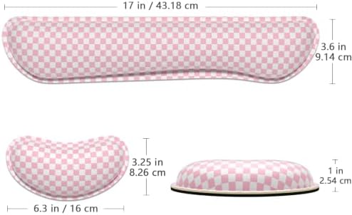 Dapesuom Enlarge Keyboard Wrist Rest, Memory Foam Wrist Cushion for Support, Cute Typing Pain Relief Keyboard Mouse Pad Rests Set with Non-Slip Base for Gaming Laptop Office Computer, Blush Pink